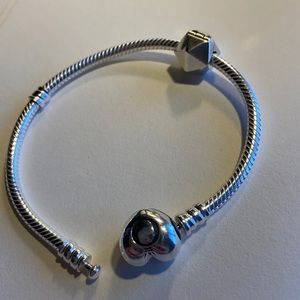 Pandora Heart Clasp Bracelet with Charm